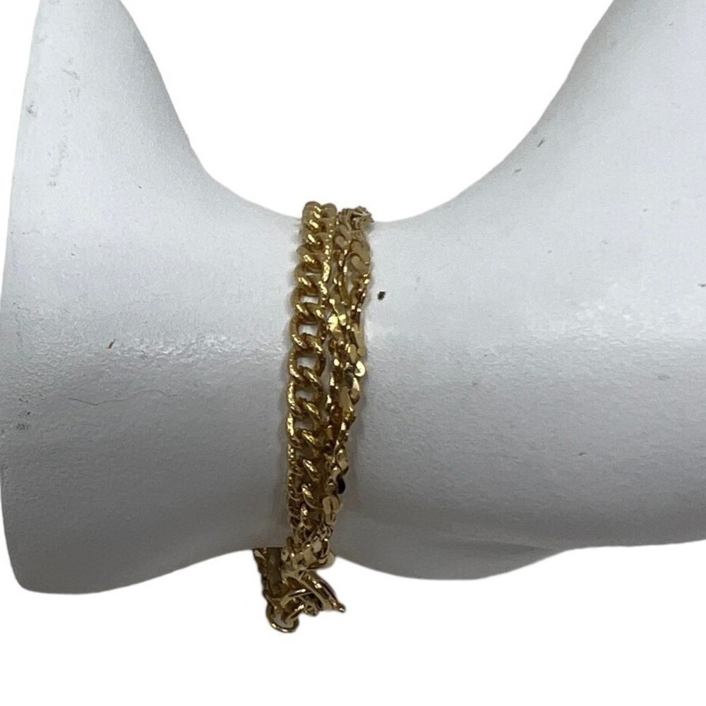 Chain Bracelet Gold Tone Three Strand‎ Twisted